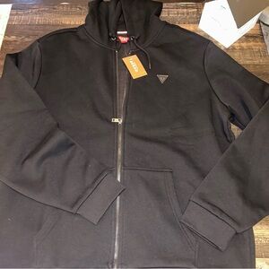 Guess Mens
Full Zip Black Sweatshirt Hoodie NWT